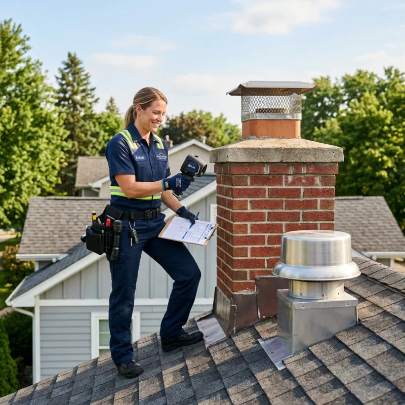 Technician inspecting a Berwick roof cavity and ductwork for a dead bird
