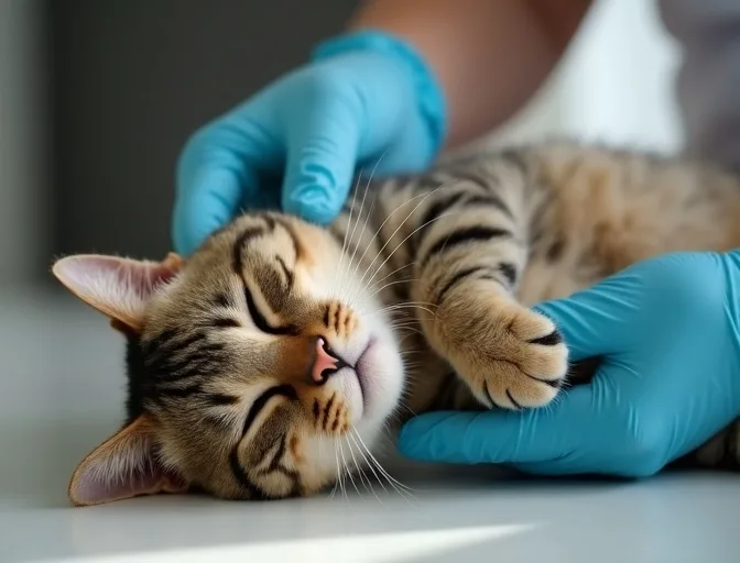 Specialist carefully handling a deceased cat with dignity in Berwick